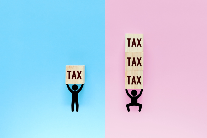 Pictograms With Light And Heavy Taxes. - Cashing In On Feminism