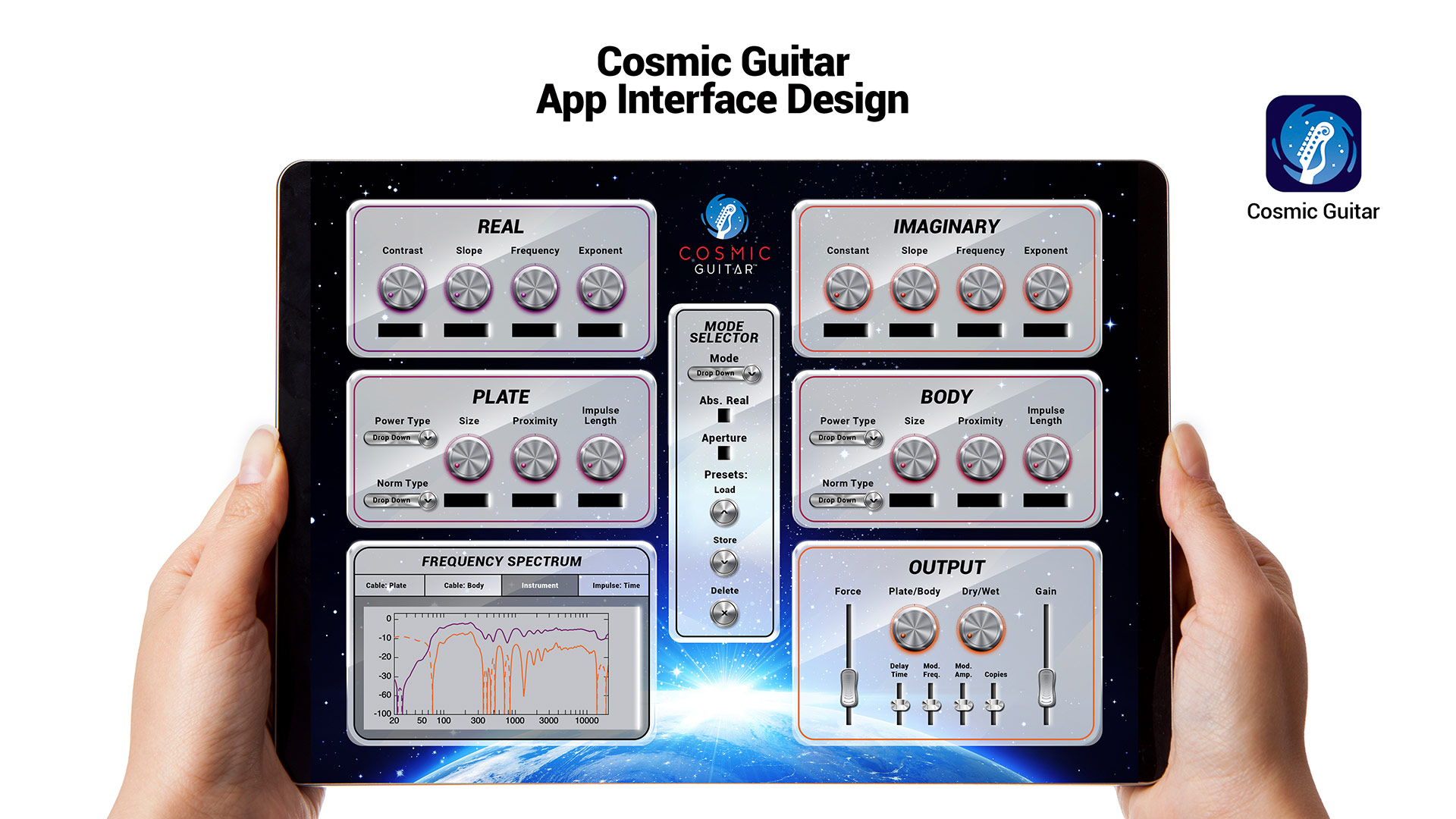 Cosmic Guitar App Buttons Closeup