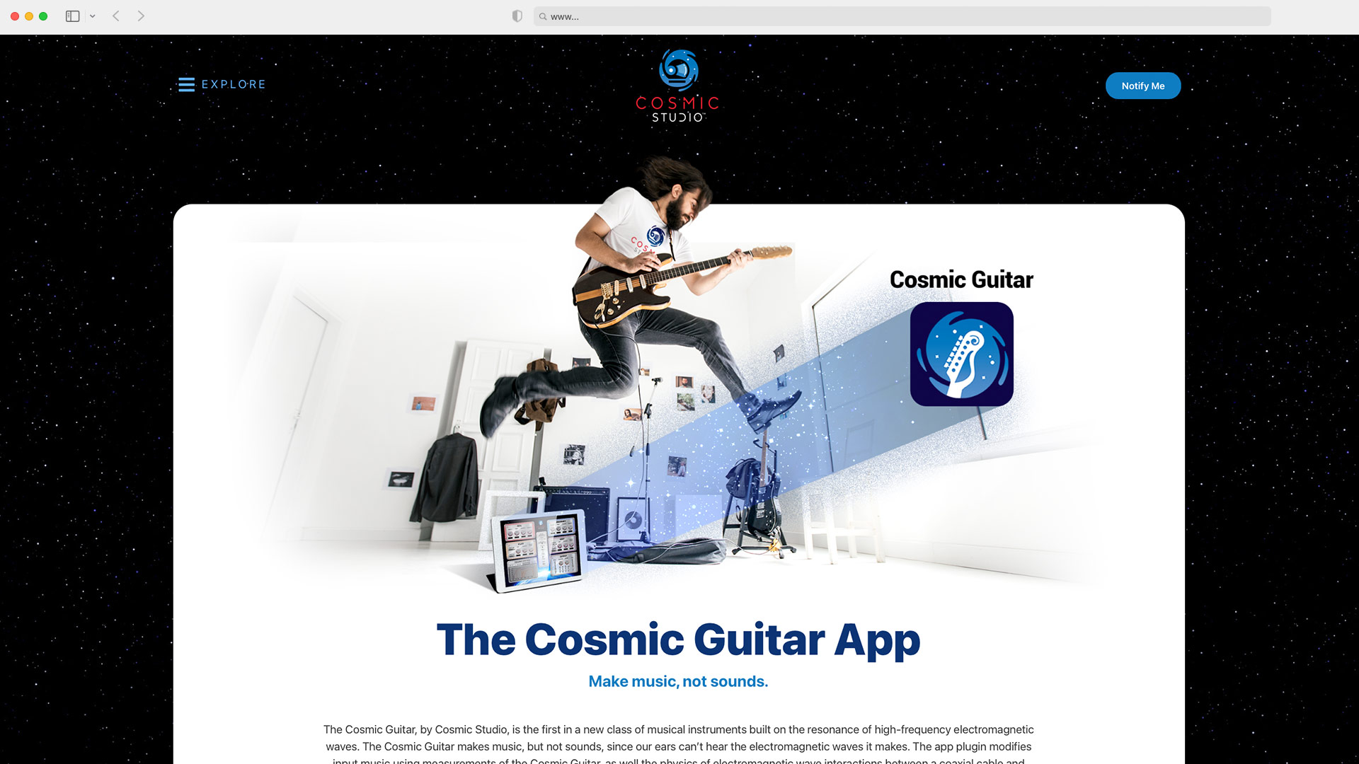 Cosmic Guitar Website Home Page
