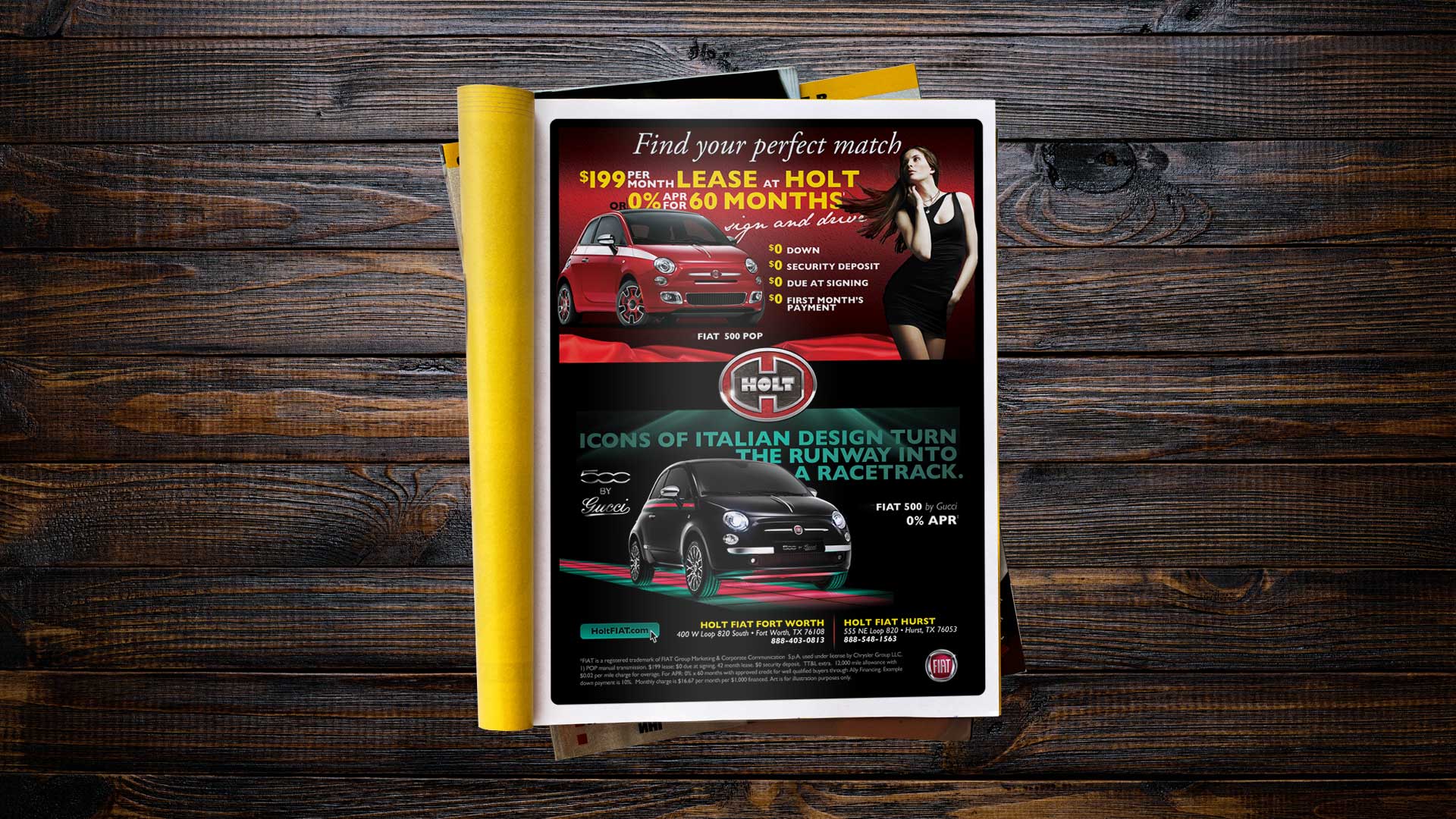 Holt Fiat Runway Magazine Ad