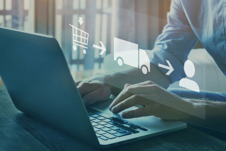 Delivery And Logistics Concept - Marketing In The On Demand Delivery Economy